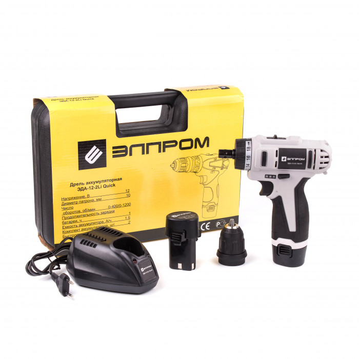 Акумуляторний шурупокрут Елпром ЕДА-12-2-Li Quick