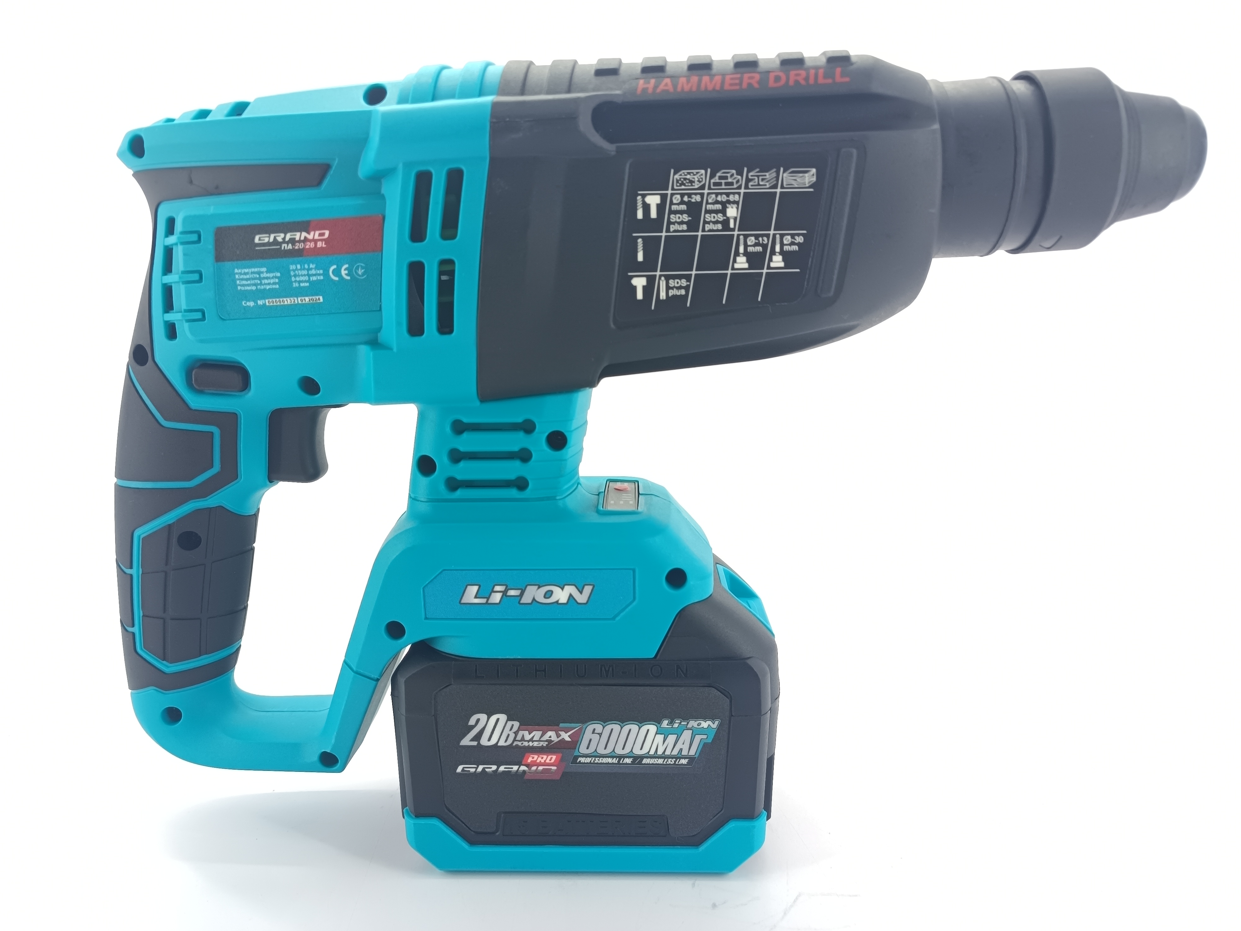 Перфоратор акумуляторний Grand ПА-20/26 BL (2 АКБ)